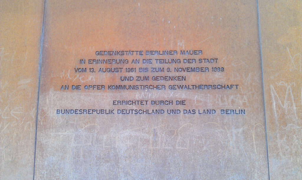Gedenkst&auml;tte Berliner Mauer an der Bernauer Stra&szlig;e